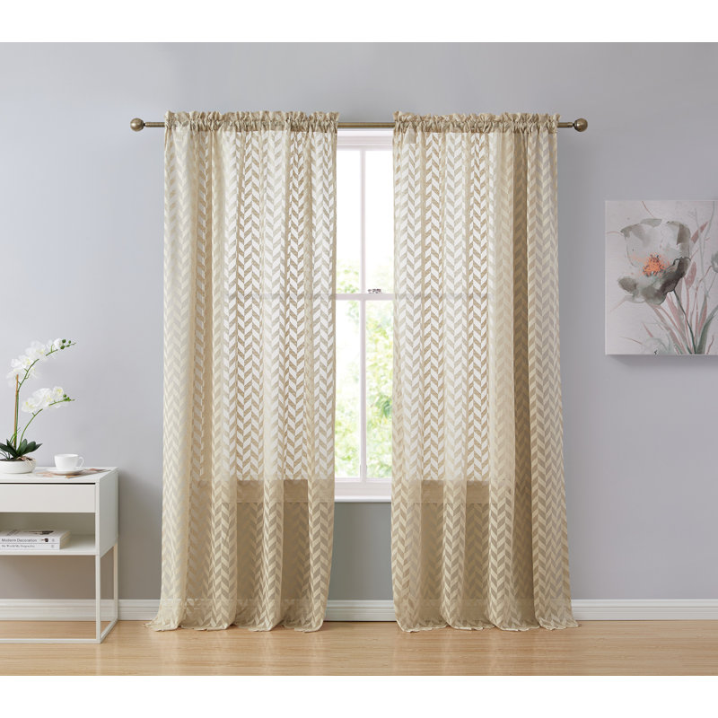 Semi Sheer Liner Pair, 54" W X 54" L, Taupe