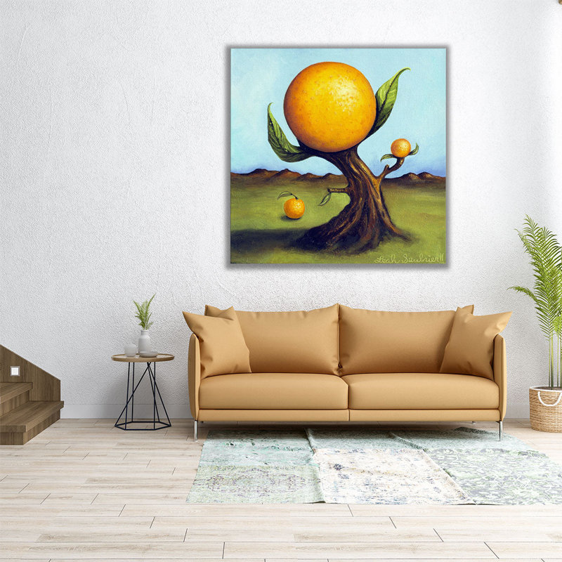 «Orange Fruit Tree», reproduction d'art sur toile, H 12 po x l 12 po