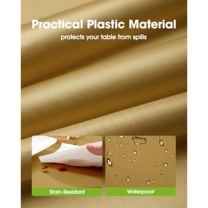 Plastic Table Cloth Disposable 54x108 Inch 10 Pack, Gold