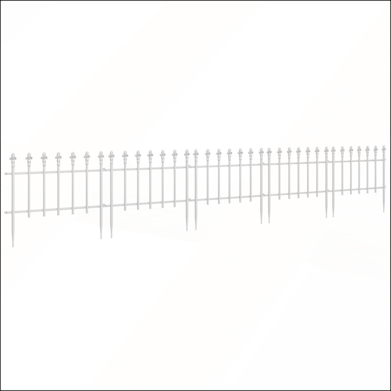 Clôture de jardin en métal Outsunny, paquet de 5 panneaux en acier pour aménagement paysager, parterre et jardin