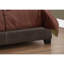 Lit double tapissier pour chambre à coucher avec lit en similicuir brun tentant, détails