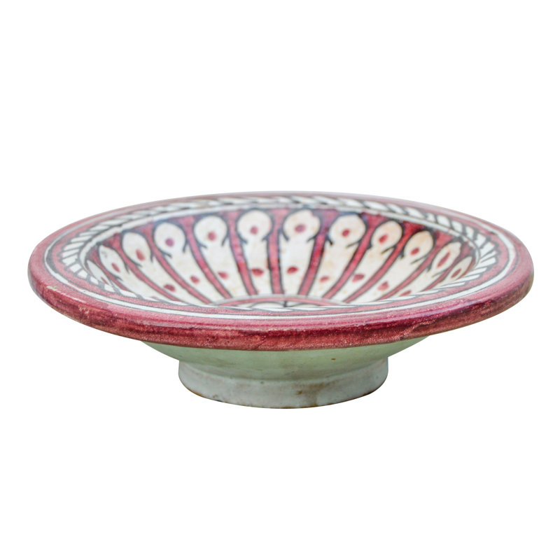 Bol décoratif en céramique blanc antique / marron doux