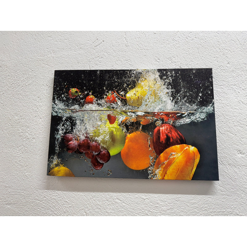 Impression sur toile Elegant Fruit Splash: Œuvre décorative de cuisine vibrante, 1P, 47,3 po H x 67 po l