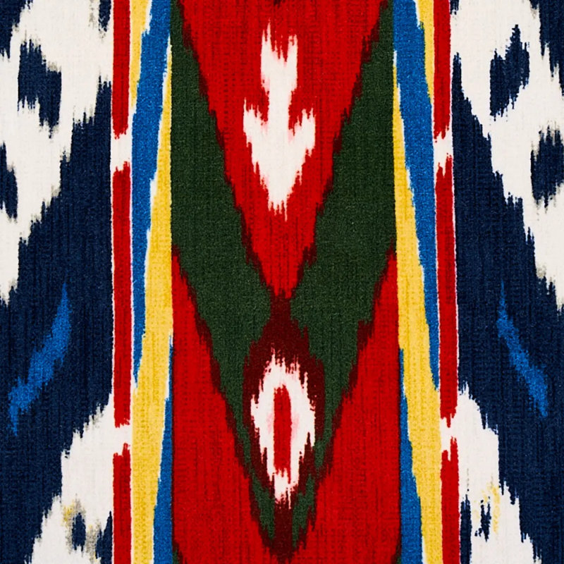 Tissu en velours Samar Ikat, Bleu