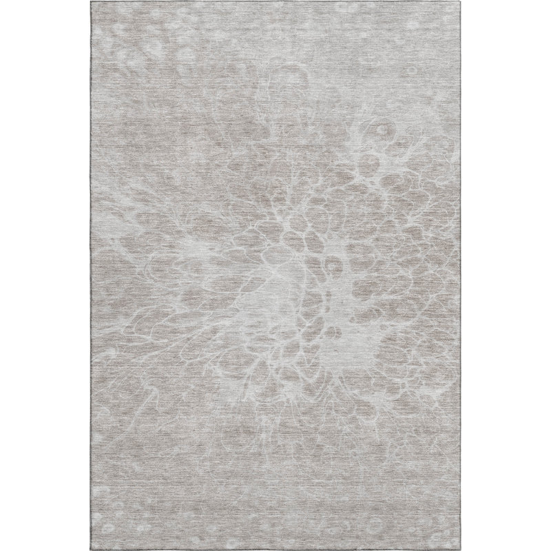 Premium Machine Washable Arnette Taupe Rug, Rectangle 9' x 12'