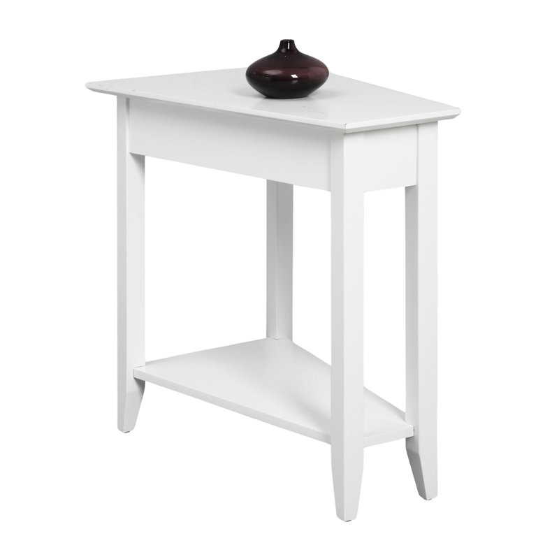 Table de bout haute 24 "avec tablette Carbin, Blanc