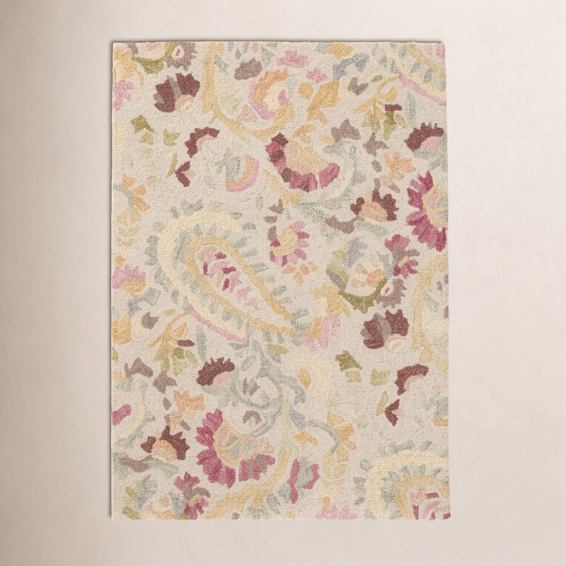 Ines Multi Hand Micro Hooked Wool Rug, Rectangle 2' x 3'