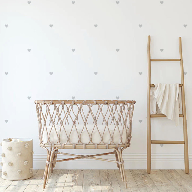 Adhésif décoratif petit coeurs, Gris clair