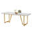Kendrik 82.67'' L x 31.5'' W Dining Table with Rectangular Faux Marble Tabletop for 6-8 People-1836548588-1836548589