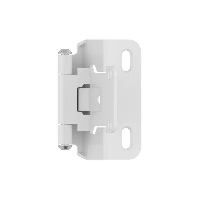 Charnière d'armoire blanche à fermeture automatique 1/2 po (13 mm) - 1 paire, Blanc