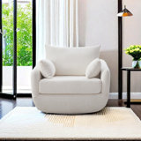 Rayel 40 "Width Boucle Swivel Single Chair Sits Deep And Comfortable
