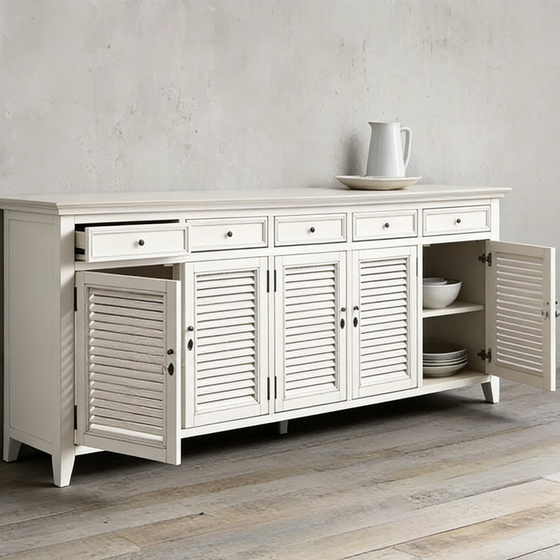 Armoires de cuisine américaine de luxe rétro, Crème