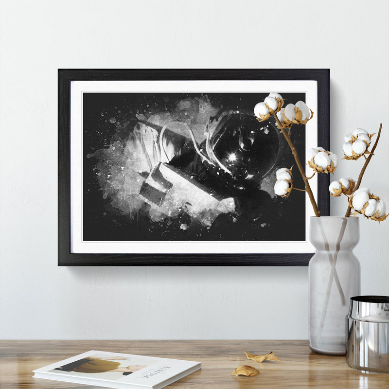 An Astronaut in Zero Gravity - Picture Frame Graphic Art Print, Black Framed, 33cm H x 45cm W x 2cm D