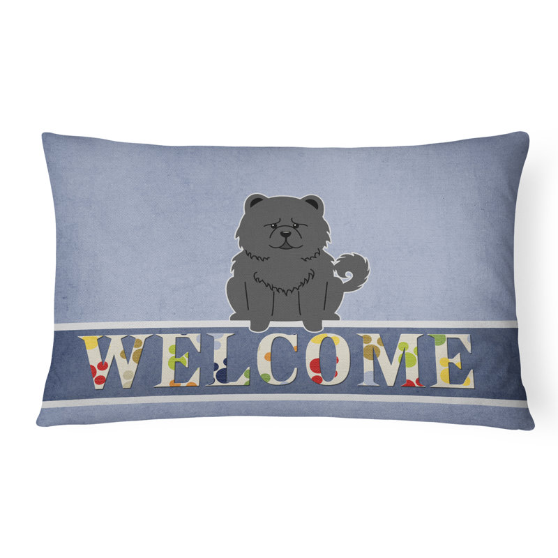  Coussin Chow Chow Welcome, Noir
