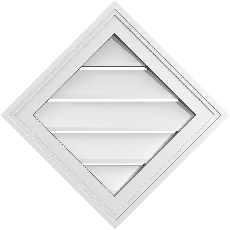 Évent à pignon fonctionnel en uréthane Diamond, H 20 po x l 20 po x P 1,5 po