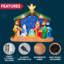 Crèche de Noël gonflable de 8 pi avec lumières DEL intégrées