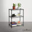 CAPHAUS 3-Tier Adjustable Height Wire Shelving Unit, Storage Shelf, 3-Tier Without Wheels, Black