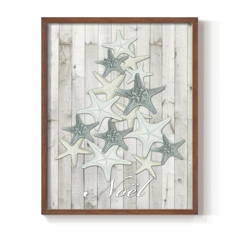 Coastal Christmas IV, reproduction encadrée - bois massif, H 30 po x l 24 po, Noyer