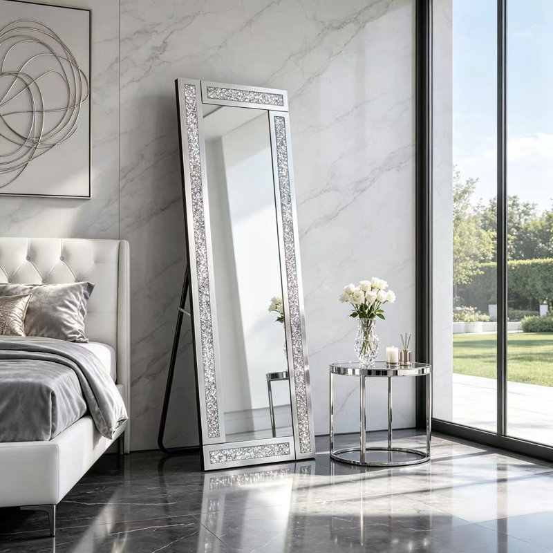 Miroir pleine longueur en diamants broyés
