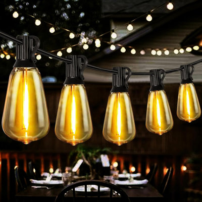 Guirlande d'extérieur de qualité commerciale St38 - ampoules Edison rétro - éclairage imperméable ultime pour les mariages et les grandes cours