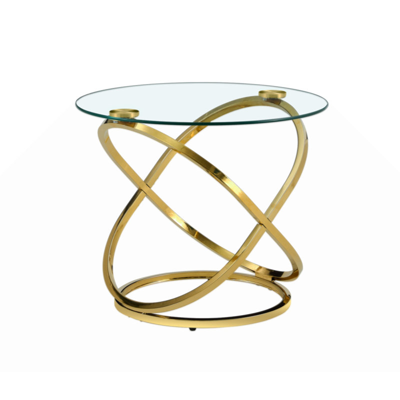 Table basse Dilay, Doré, H 18,95 po x L 39,43 po x l 39,43 po