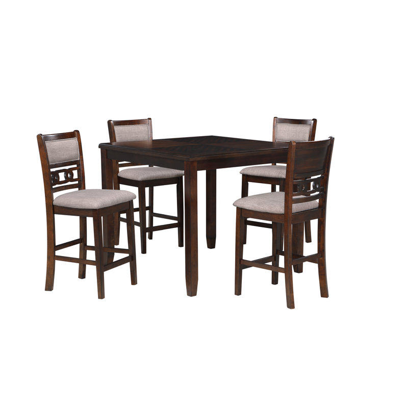 Ziemer 4 - Person Counter Height Dining Set, Cherry Brown