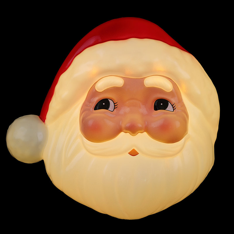 Santa Claus Red and White Plastic Lit Tree Topper