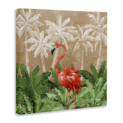 «Flamingo Jungle Scenery», art mural sur toile par Paul Brent