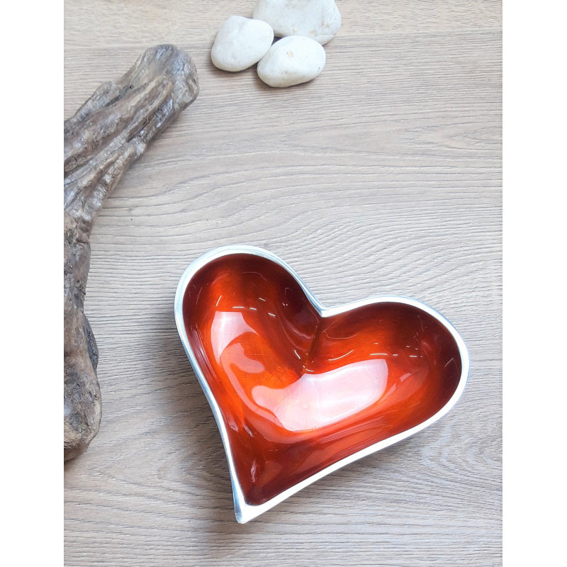 Handmade Aluminum Decorative Bowl 1, Orange