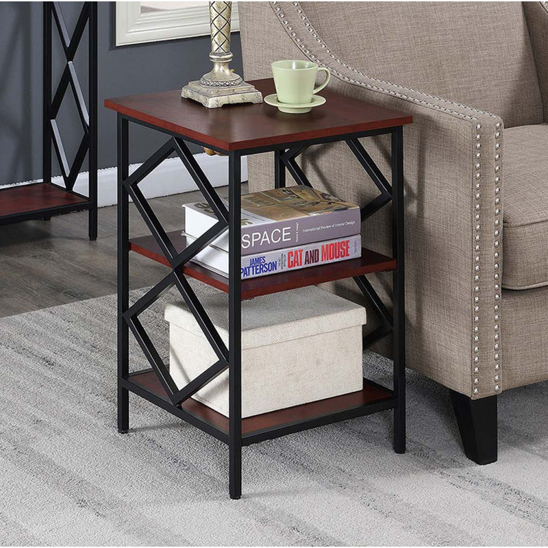 Coolkeeran End Table, Cherry/Black