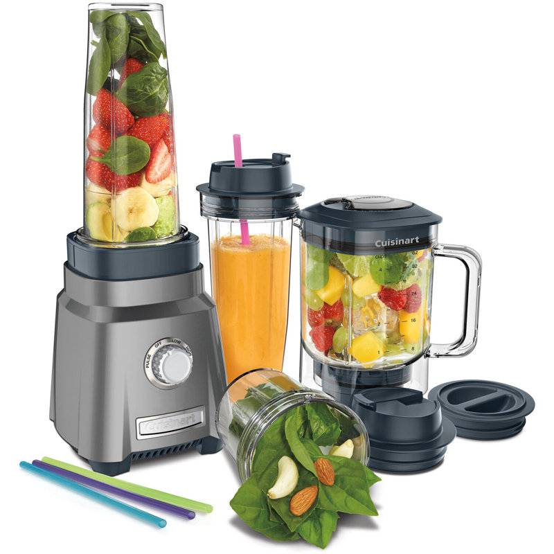 Gunmetal Compact Juicing Blender with Variable Speed and Travel Cups