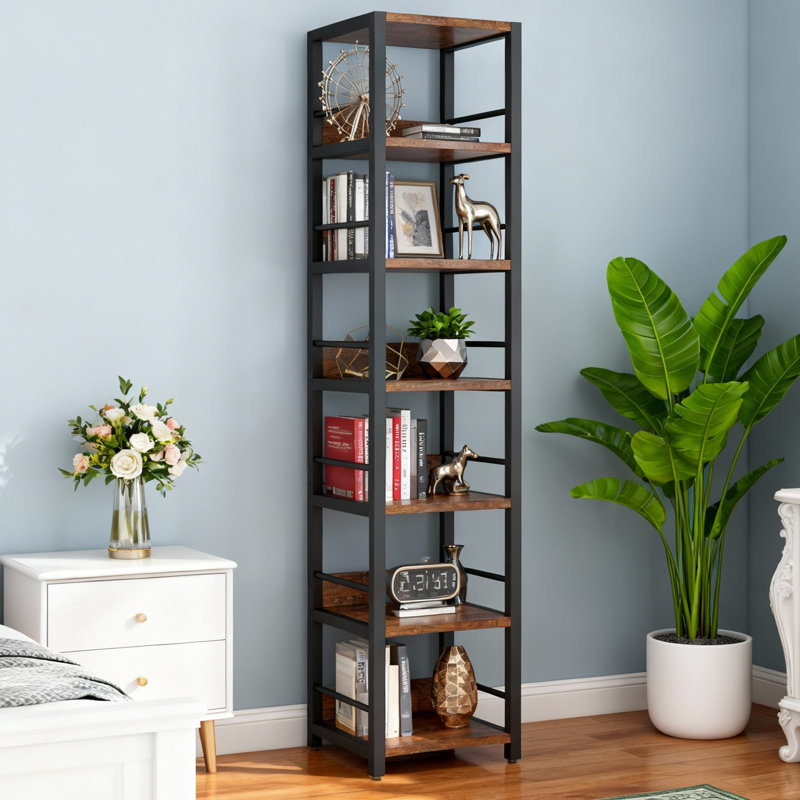 75" 6-Tier Corner Bookcase
