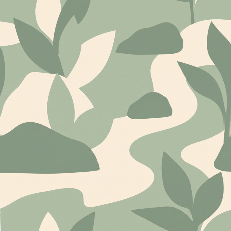 Camouflage Leaf Shapes Shower Curtains Extra Long, 70in W x 72in H, Light Olive Sage