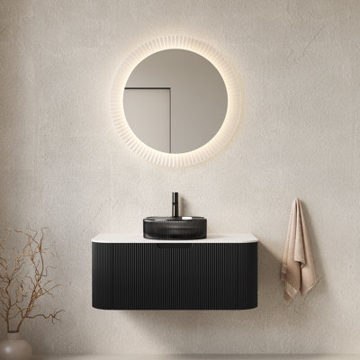 Meuble-lavabo en verre transparent 36 po
