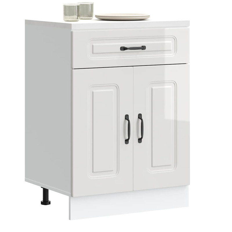 vidaXL Kitchen Base Cabinet Engineered wood Standard, High Gloss White