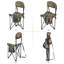 Chaise pliante empilable en tissu Arlmont & Co. Keramettin