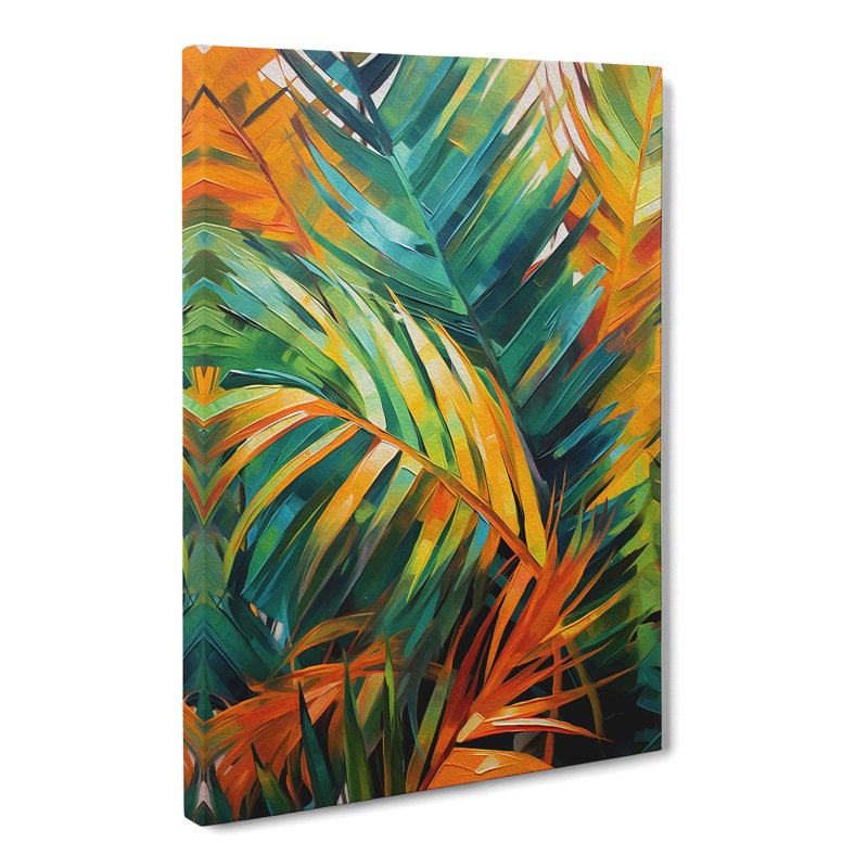 Palm Leaf Action - Wrapped Canvas, 60cm H x 40cm W x 3cm D