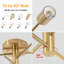 Gold 54cm Vintage Industrial Sputnik 3-Light Flush Ceiling Light