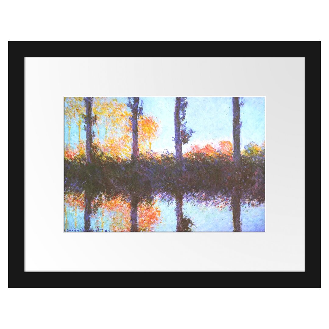 Gerahmter Kunstdruck The Four Poplars von Claude Monet