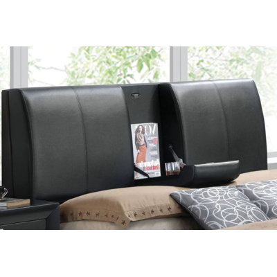 Lit plateforme tapissier avec rangement Dickinson