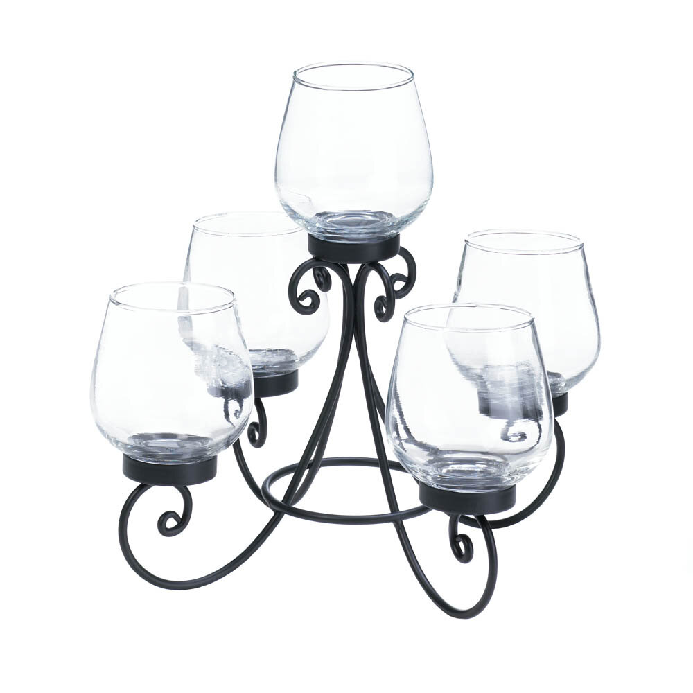 Fleur De Lis Living Enlightened Centerpiece Glass Candelabra & Reviews 