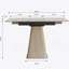 Table de salle à manger rétractable à dalle de roche pliante, table carrée extensible moderne avec base en acier inoxydable revêtue de cuir, table de cuisine à double usage pour les petits appartements