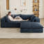 Canapé profond en velours côtelé de 39,8 po à 3 places avec coussin amovible, conception double couche, sans assemblage, pour salon, chambre à coucher, appartement, siège luxueux rembourré de plumes, éponge double confort moelleux, haute