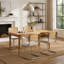 Chaises de salle à manger Mid-Century modernes en velours beige (ensemble de 2), dossier en canne naturelle, base en chrome poli, chaises d'appoint de cuisine rembourrées Breuer