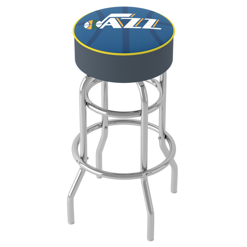 Swivel Upholstered Counter Stool with Metal Frame