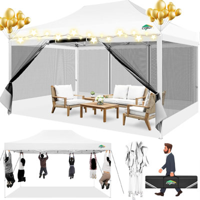 15 Ft. W x 10 Ft.DHeavy Duty Canopy Tent, Pop up Gazebo with Netting Screened