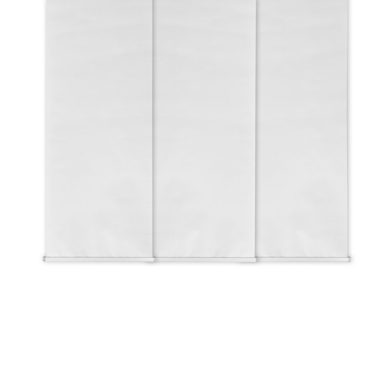 Store vertical semi-transparent brodé en mousseline blanche, Blanc