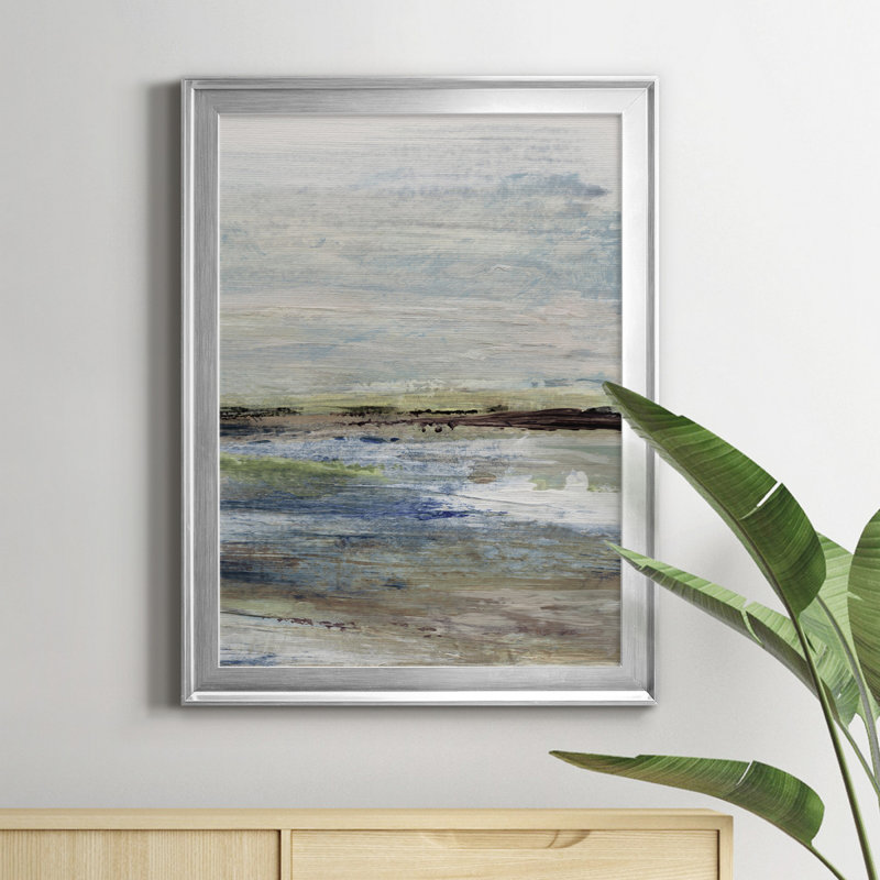 Wetlands II - Peinture sur toile encadrée, H 30,5 po x l 42,5 po x P 1,5 po, Cadre argenté