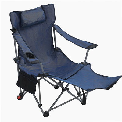 Outdoor Camping Chairs Folding/Portable/Adjustable reclining chair(Three-level adjustment), Side Pockets & Cup Holder,Carry Bag,Dark Blue