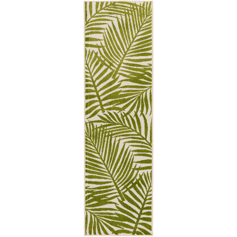 Tapis intérieur / extérieur vert Quechee, Tapis de couloir 2 pi 3 po x 7 pi 6 po